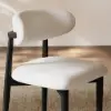 Modern Black PU Leather Dining Chair with Rubber Wood Legs, 1 Piece