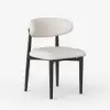 Modern Black PU Leather Dining Chair with Rubber Wood Legs, 1 Piece