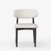 Modern Black PU Leather Dining Chair with Rubber Wood Legs, 1 Piece