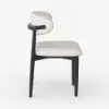 Modern Black PU Leather Dining Chair with Rubber Wood Legs, 1 Piece