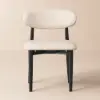 Modern Black PU Leather Dining Chair with Rubber Wood Legs, 1 Piece