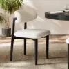Modern Black Boucle Dining Chair with Rubber Wood Legs, 1 Piece
