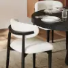 Modern Black Boucle Dining Chair with Rubber Wood Legs, 1 Piece