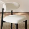 Modern Black Boucle Dining Chair with Rubber Wood Legs, 1 Piece