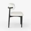 Modern Black Boucle Dining Chair with Rubber Wood Legs, 1 Piece