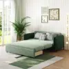 170 cm 2-Seater Green Velvet Convertible Sleeper Sofa with Storage & Pillows – Full