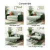 170 cm 2-Seater Green Velvet Convertible Sleeper Sofa with Storage & Pillows – Full