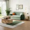 170 cm 2-Seater Green Velvet Convertible Sleeper Sofa with Storage & Pillows – Full