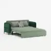 170 cm 2-Seater Green Velvet Convertible Sleeper Sofa with Storage & Pillows – Full