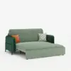 170 cm 2-Seater Green Velvet Convertible Sleeper Sofa with Storage & Pillows – Full