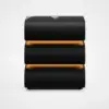 Picture of Humply Black Faux Leather 3-Drawer LED Bedside Table with Charging Station