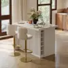 Modern 127 cm Glossy Sintered Stone Kitchen Island with Storage, White