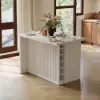 Modern 127 cm Glossy Sintered Stone Kitchen Island with Storage, White