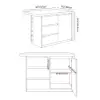 Modern 127 cm Glossy Sintered Stone Kitchen Island with Storage, White