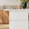 Modern 127 cm Glossy Sintered Stone Kitchen Island with Storage, White