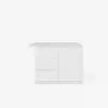 Modern 127 cm Glossy Sintered Stone Kitchen Island with Storage, White