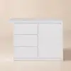 Modern 127 cm Glossy Sintered Stone Kitchen Island with Storage, White