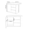 Modern 130 cm Glossy Sintered Stone Kitchen Island with Storage, White & Black