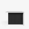Modern 130 cm Glossy Sintered Stone Kitchen Island with Storage, White & Black