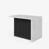 Modern 130 cm Glossy Sintered Stone Kitchen Island with Storage, White & Black