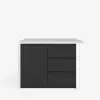 Modern 130 cm Glossy Sintered Stone Kitchen Island with Storage, White & Black