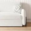170 cm 2-Seater Warm White Boucle Convertible Sleeper Sofa with Storage & Pillows – Full