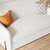 170 cm 2-Seater Warm White Boucle Convertible Sleeper Sofa with Storage & Pillows – Full
