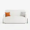 170 cm 2-Seater Warm White Boucle Convertible Sleeper Sofa with Storage & Pillows – Full