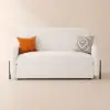 170 cm 2-Seater Warm White Boucle Convertible Sleeper Sofa with Storage & Pillows – Full