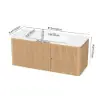 Modern 47" Floating Fluted Bathroom Vanity with Sink, Soft LED, Ample Storage – Warm White