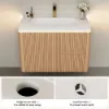Modern 80 cm Floating Bathroom Vanity with Sink, LED Light, Ample Storage