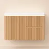 Modern 80 cm Floating Bathroom Vanity with Sink, LED Light, Ample Storage