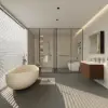 Modern 80 cm Floating Fluted Bathroom Vanity with Sink, Soft LED, Ample Storage
