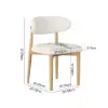 Modern Natural Boucle Dining Chair with Rubber Wood Legs, 1 Piece