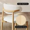 Modern Natural Boucle Dining Chair with Rubber Wood Legs, 1 Piece