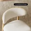 Modern Natural Boucle Dining Chair with Rubber Wood Legs, 1 Piece