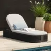 Costra Outdoor Aluminium & Rope Weave Reclining Sun Lounge in Black