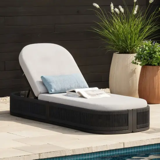 Costra Outdoor Aluminium & Rope Weave Reclining Sun Lounge in Black