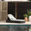 Costra Outdoor Aluminium & Rope Weave Reclining Sun Lounge in Black