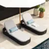 Costra Outdoor Aluminium & Rope Weave Reclining Sun Lounge in Black