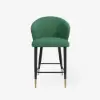 Arcora Green Velvet Counter Stool with Upholstered, 4 Pieces