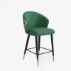 Arcora Green Velvet Counter Stool with Upholstered, 4 Pieces