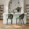 Arcora Green Velvet Counter Stool with Upholstered, 6 Pieces