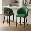 Arcora Green Velvet Counter Stool with Upholstered, 8 Pieces