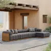 Resaro Outdoor 4-Piece Teak Modular Sectional Set for 5 in Gray (160")