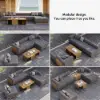 Resaro Outdoor 4-Piece Teak Modular Sectional Set for 5 in Gray (160")