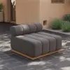 Resaro Outdoor 4-Piece Teak Modular Sectional Set for 5 in Gray (160")