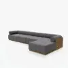 Resaro Outdoor 4-Piece Teak Modular Sectional Set for 5 in Gray (160")