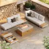 Tevara Outdoor 120 cm Propane Smokeless Aluminium Rectangular Fire Pit Table in Sand