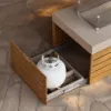 Tevara Outdoor 120 cm Propane Smokeless Aluminium Rectangular Fire Pit Table in Sand